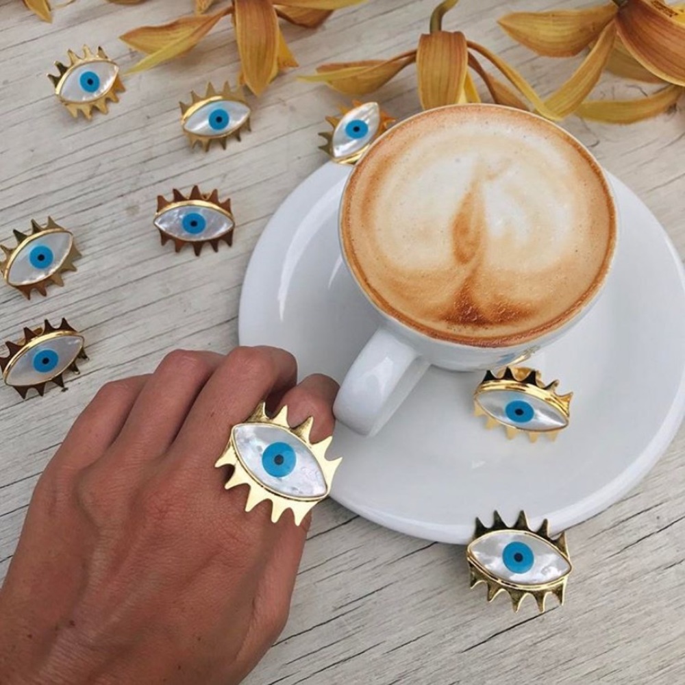 Daniela Salcedo 24kt gold-plated bronze eye ring